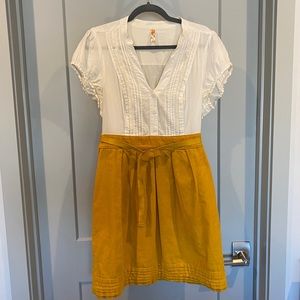 Maeve Anthropologie corduroy and lace dress